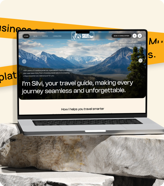 Silvi De Viaje website case study on laptop